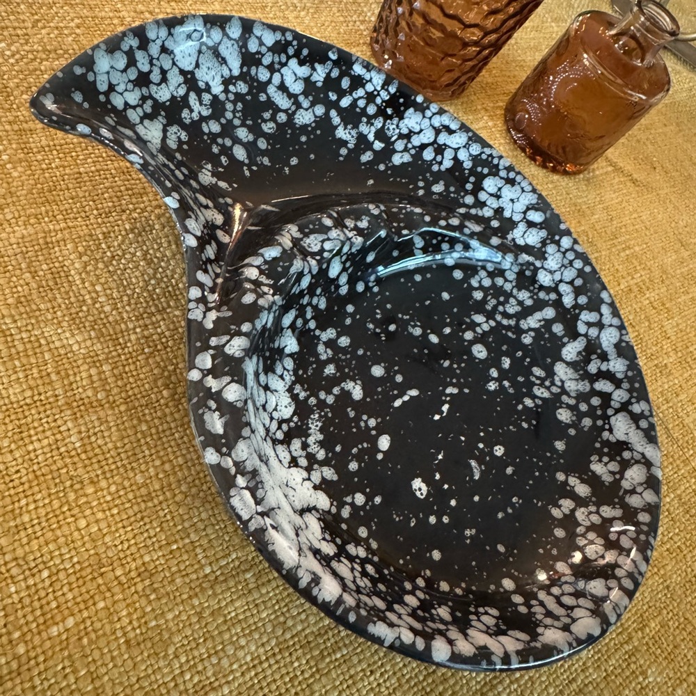 Black and White Speckled MCM Ashtray